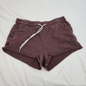 MATE The Label Organic Terry Cloth Shorts Small S Mauve Made in LA Lounge Raw